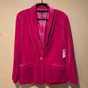 INC International Concepts Pink Velvet Blazer Shawl Lapel
